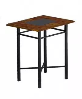 Noční stolek v kombinaci masivního dřeva a kovu Claudie