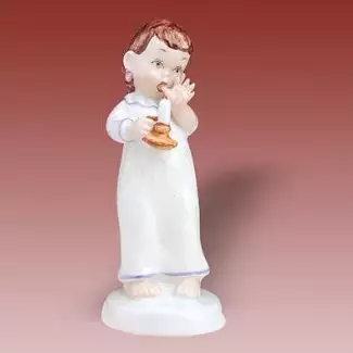 Porcelánová figura dekorativní dlouhá 6 cm Děvčátko se svíčkou