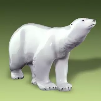 Bílá porcelánová figura vysoká 19,5 cm Lední medvěd