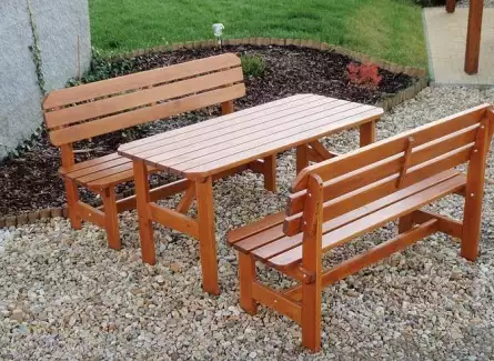 Jednoduchá zahradní sestava 2x lavice, 1x stůl ORB 1