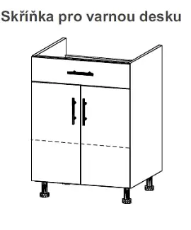 Skříňka spodní na varnou desku se zásuvkou z laminované dřevotřísky