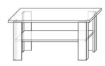 Konferenční stolek s odkládacím prostorem o šířce lamina 2,5 cm TK 090602