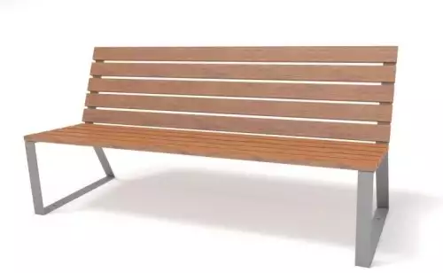Moderní lehká parková lavička s opěradlem z masivu Carla