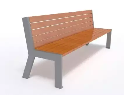Parková lavička s opěradlem s robustní ocelovou konstrukcí Lukáš I