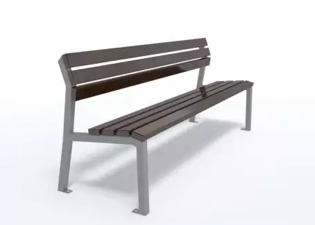 Moderní designová venkovní lavička s odolným opěradlem Marek III