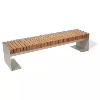 Moderní robustní ocelová lavička s dřevěným sedákem Milena