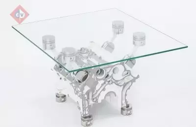 Konferenční stůl z bloku motoru Audi A8  v černém luxusním provedení