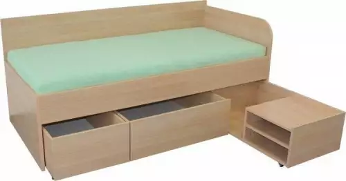 Vyvýšená dětská postel s úložným prostorem a nočním stolkem Isabella