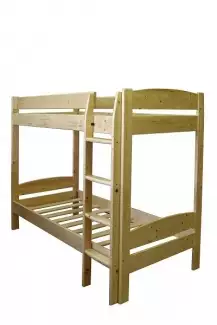 Patrová postel z masivního dřeva s žebříkem Monika