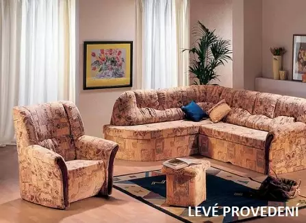 Rohová sedací souprava s křeslem a taburetem Aita