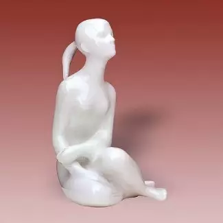 Unikátní ozdobná porcelánová figura vážící 600 gramů Akt Dana II