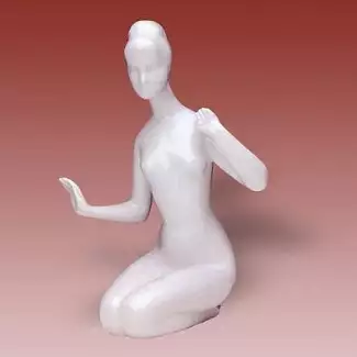 Figura z porcelánu vysoká 18 cm Akt klečící