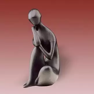 Figurální a ozdobný porcelán o výšce 14,5 cm Akt sedící bez copu