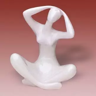 Tradičně vyráběná porcelánová figura o výšce 13,5 cm Akt sedící III
