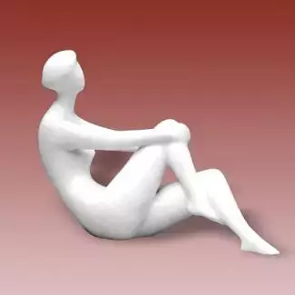Bílá porcelánová figura vážící 600 gramů Akt zasněná