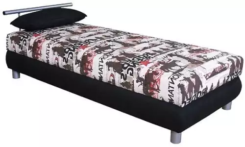 Moderní čalouněná postel s kovovým čelem, šířka 90 cm Apolena