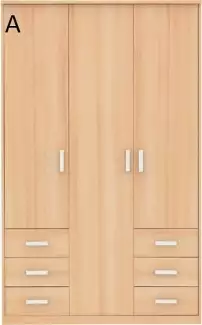 Skříň s otevíracími dvířky a zásuvkami Áron