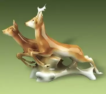 Figura z porcelánu vážící 1,32 kg Běžící srnky