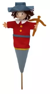 Textilní kornoutový maňásek Červený střelec