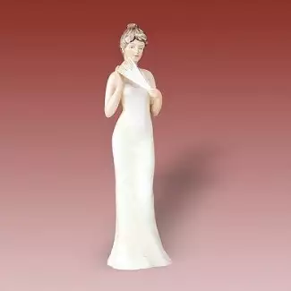 Ručně vyráběná porcelánová figura Dáma s vějířem X