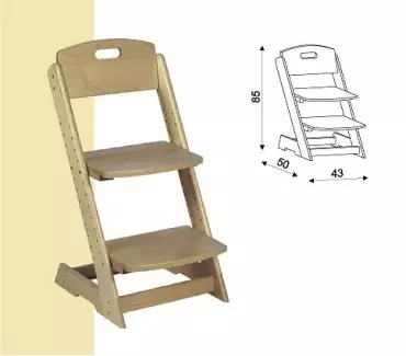 Dětská polohovací židle s nastavitelnou výškou sedu