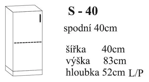 Spodní kuchyňská skříňka široká 40 cm