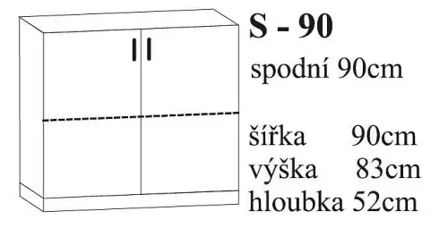 Spodní hluboká skříňka do kuchyně – 90 cm