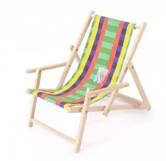 Dřevěné reklamní lehátko pro děti s potahem a područky