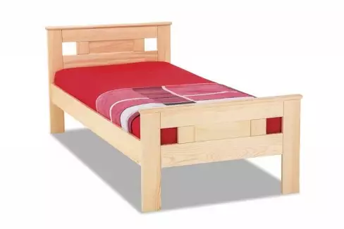 Jednolůžková postel z masivu s moderními čely ESTER