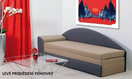 Stylová rozkládací pohovka s oblým čelem Ginny