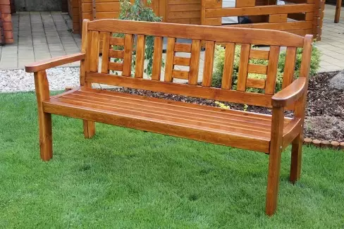 Designová dřevěná zahradní lavice pro 3 osoby Gold