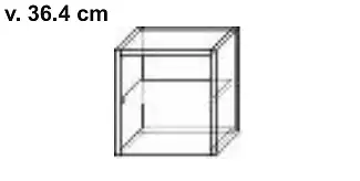 Otevřená horní závěsná skříňka s policí šířka 15 - 60 cm