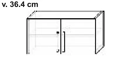 Horní závěsná skříňka se dvěma dvířky, hloubka 32,6 cm