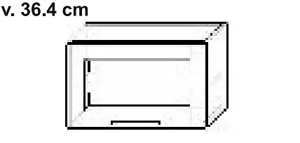 Široká horní závěsná kuchyňská skříňka s výklopnými dvířky