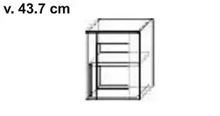 Poctivá horní prosklená závěsná skříňka s dvířkem a policí