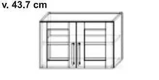 Dvoudvéřová prosklená horní kuchyňská závěsná skříňka
