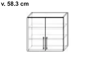 Bytelná horní skříňka závěsná s policemi a s bočními dvířky