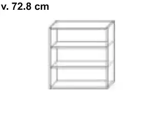Horní otevřená skříňka závěsná s policemi, šířka 60 – 90 cm