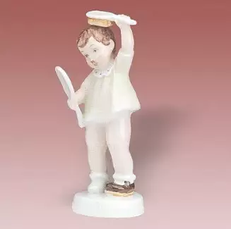 Figura z porcelánu o výšce 17,5 cm Holčička se zrcátkem