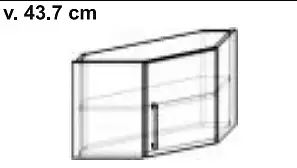 Kuchyňská horní závěsná skříňka s policí rohová s dvířkem