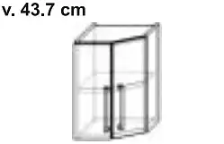 Horní závěsná skříňka zakončovací do rohu, výška 43,7 cm