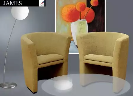 Pohodlné půlkulaté klubové křeslo sleva! James