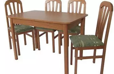 Jídelní set - jídelní stůl 110x70 cm René II a 4x židle Jana