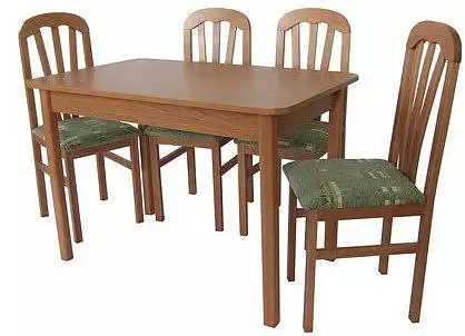 Jídelní set - jídelní stůl 110x70 cm René II a 4x židle Jana