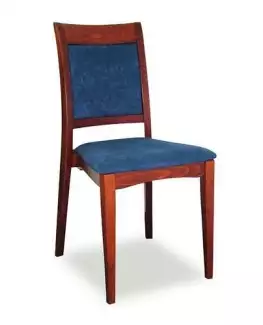 Jídelní židle modrý sedák + moření třešeň Monika 241313
