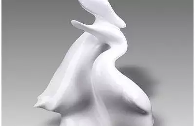 Bílá ozdobná porcelánová figura Kačeny