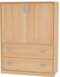 Komoda se dvěmi zásuvkami a skříňkou členěnou policí KC 7