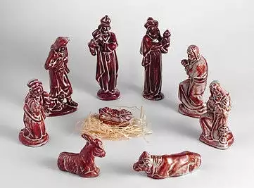 Keramický betlém komplet s 9 figurkami