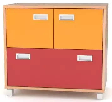 Komoda se dvěma plnými dvířky L/P a výklopným dvířkem II KHE 5