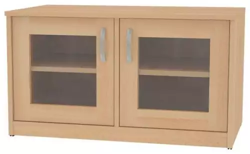 TV stolek s prosklenými dvířky a policemi KL 2